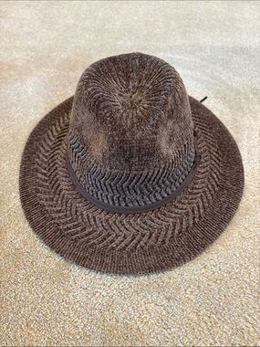 Anne Klein Textured Brown Fedora Hat